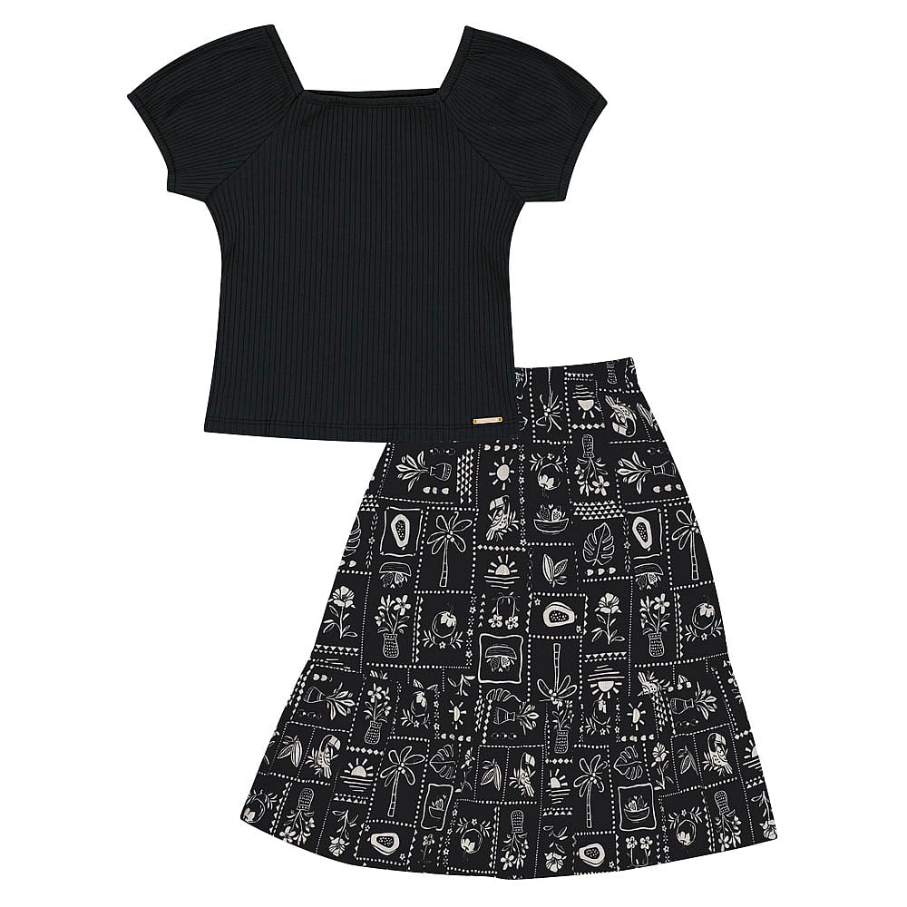 Conjunto Preto Infantil Pulla Bulla Menina - 53439-51