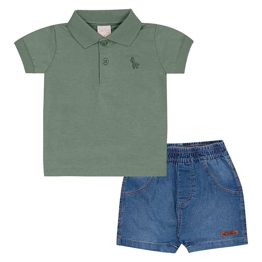 Conjunto Verde Bebê Pulla Bulla Menino - 53272-63