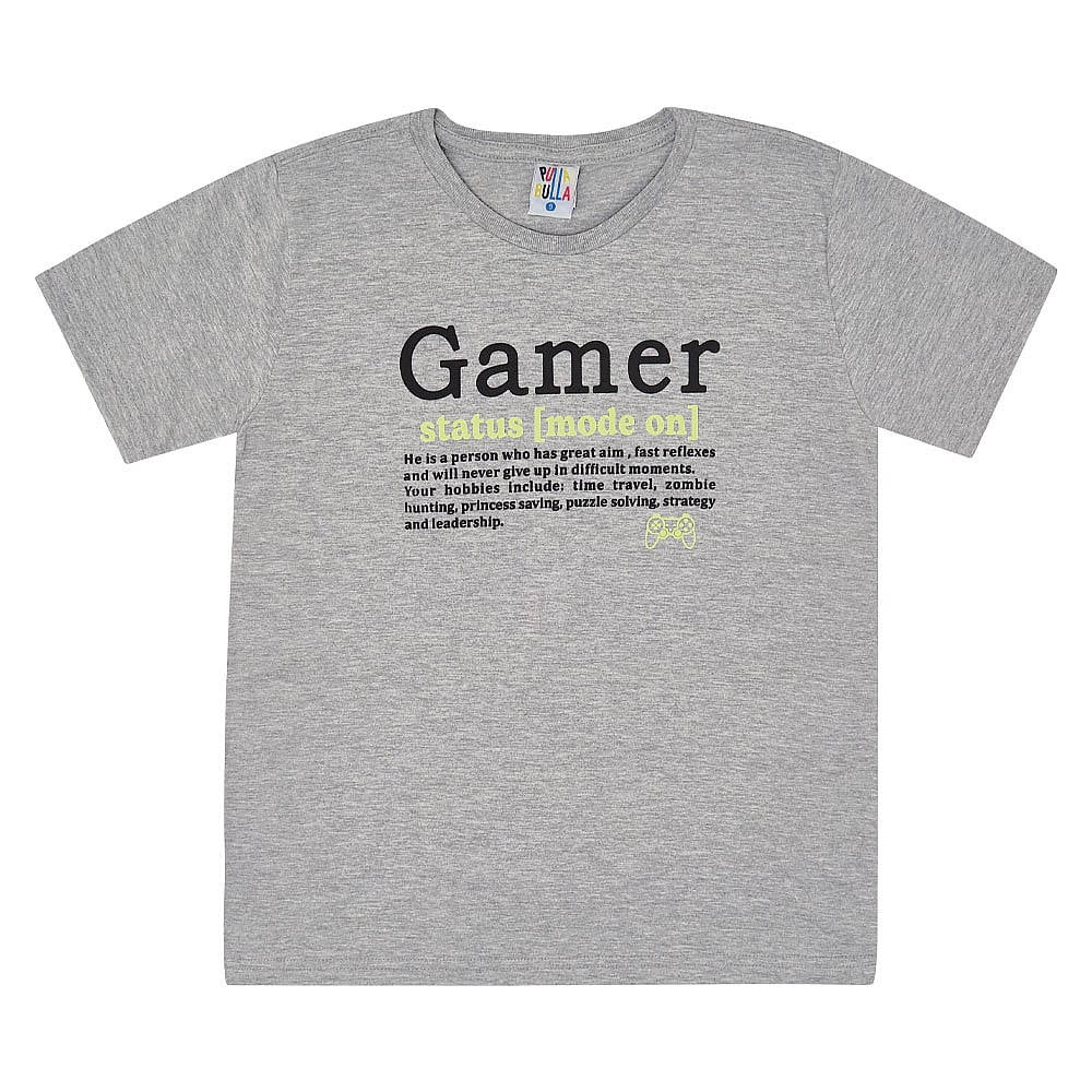 Camiseta Infantil Menino - Mescla Cinza - 49357-567