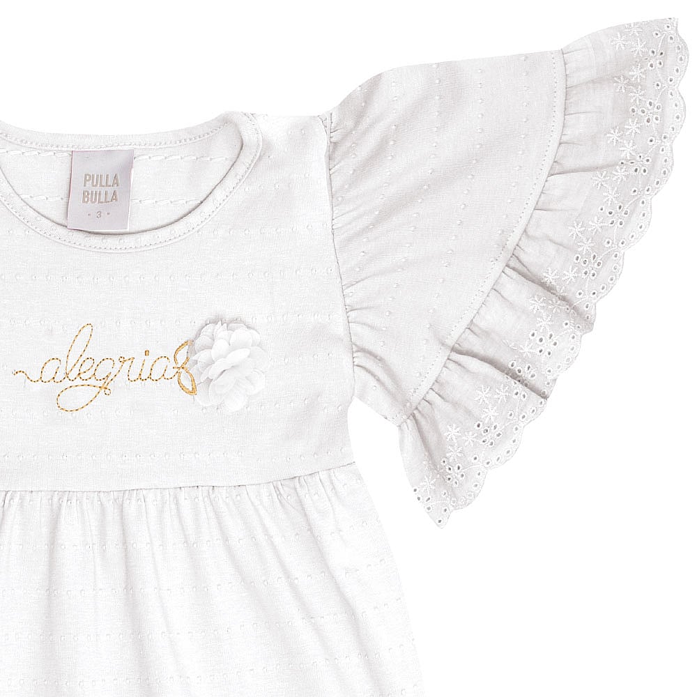 Vestido Primeiros Passos Menina - Branco - 50614-3
