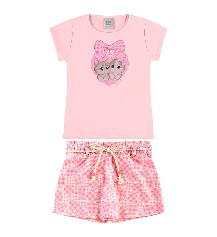 Conjunto Rosa Infantil Pulla Bulla Menina - 55729-1469