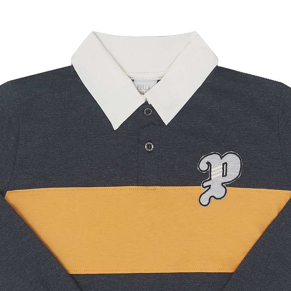 Polo Infantil Menino - Mescla Preto - 50359-876