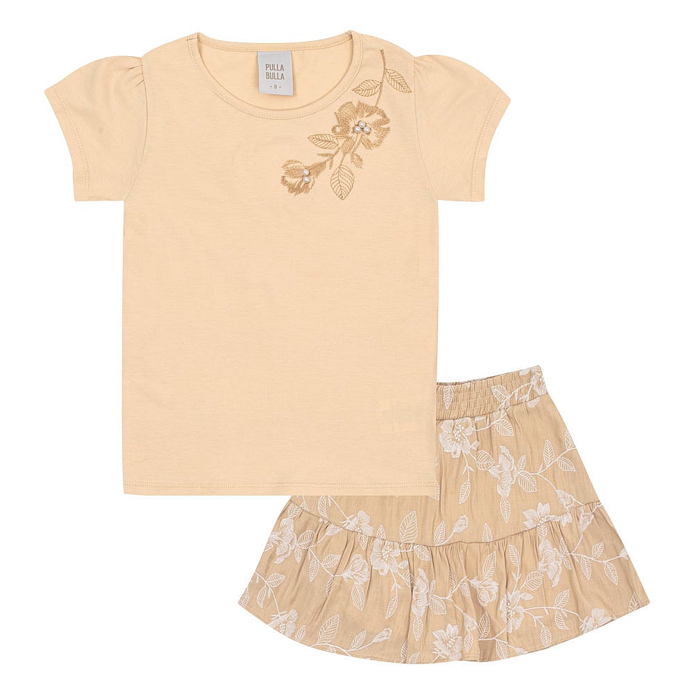 Conjunto Marrom Infantil Pulla Bulla Menina - 53437-1343
