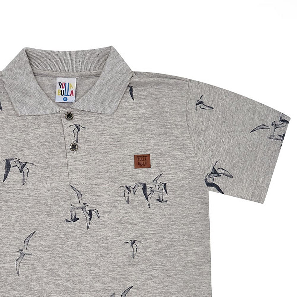 Polo Infantil Menino - Mescla Cinza - 49359-567
