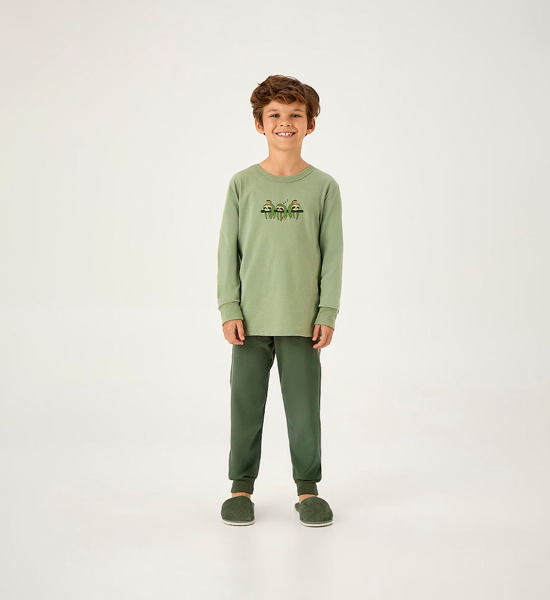 Pijama Verde Juvenil Pulla Bulla Menino - 200981-1395