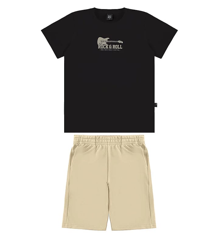 Conjunto Preto Juvenil Pulla Bulla Menino - 55872-1465