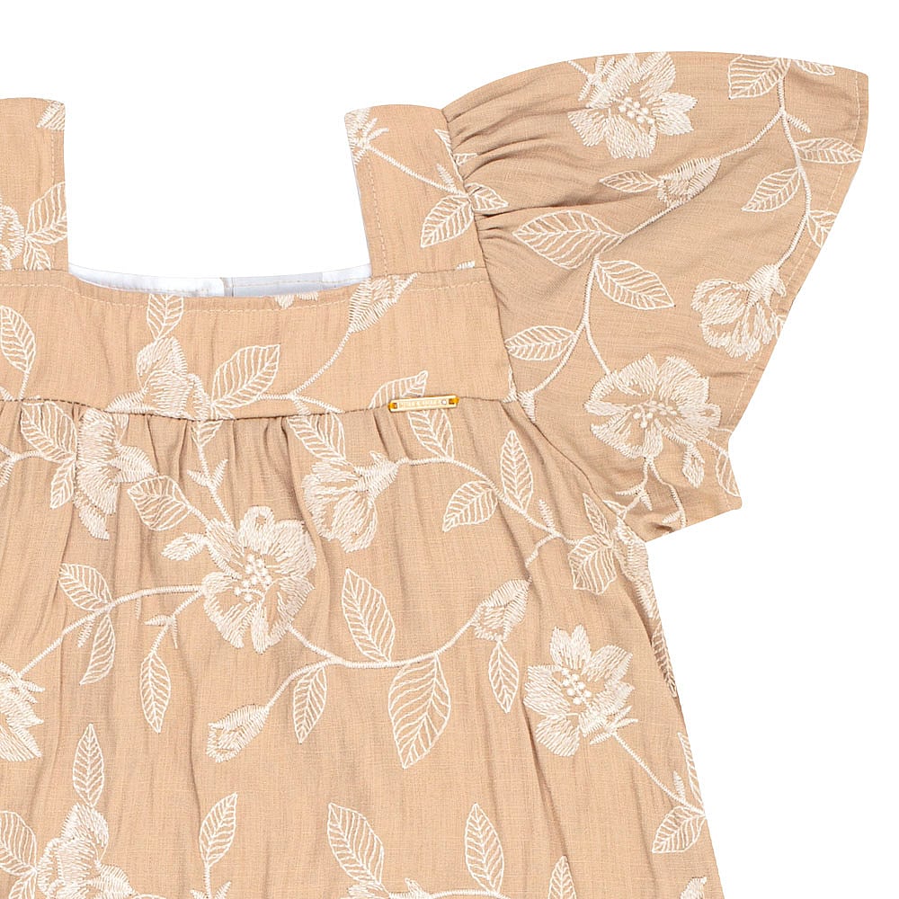 Vestido Marrom Infantil Pulla Bulla Menina - 53423-1343