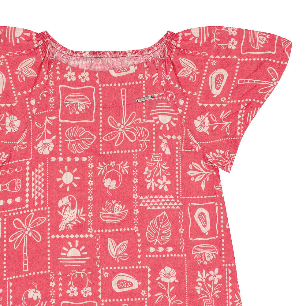 Vestido Vermelho Infantil Pulla Bulla Menina - 53420-1360