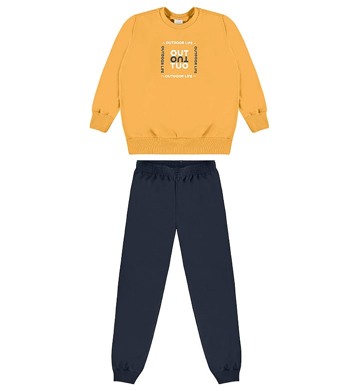 Conjunto Amarelo Infantil Pulla Bulla Menino - 55373-345