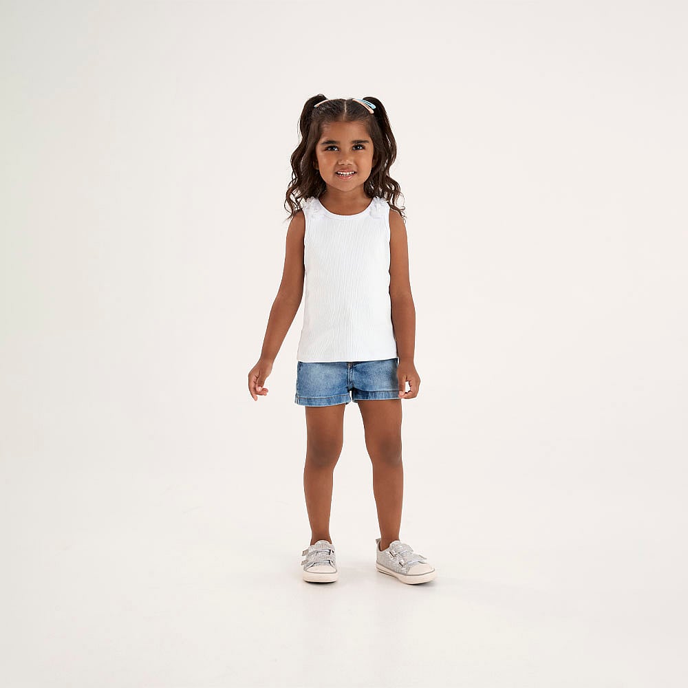 Blusa Branco Primeiros Passos Pulla Bulla Menina - 53701-3
