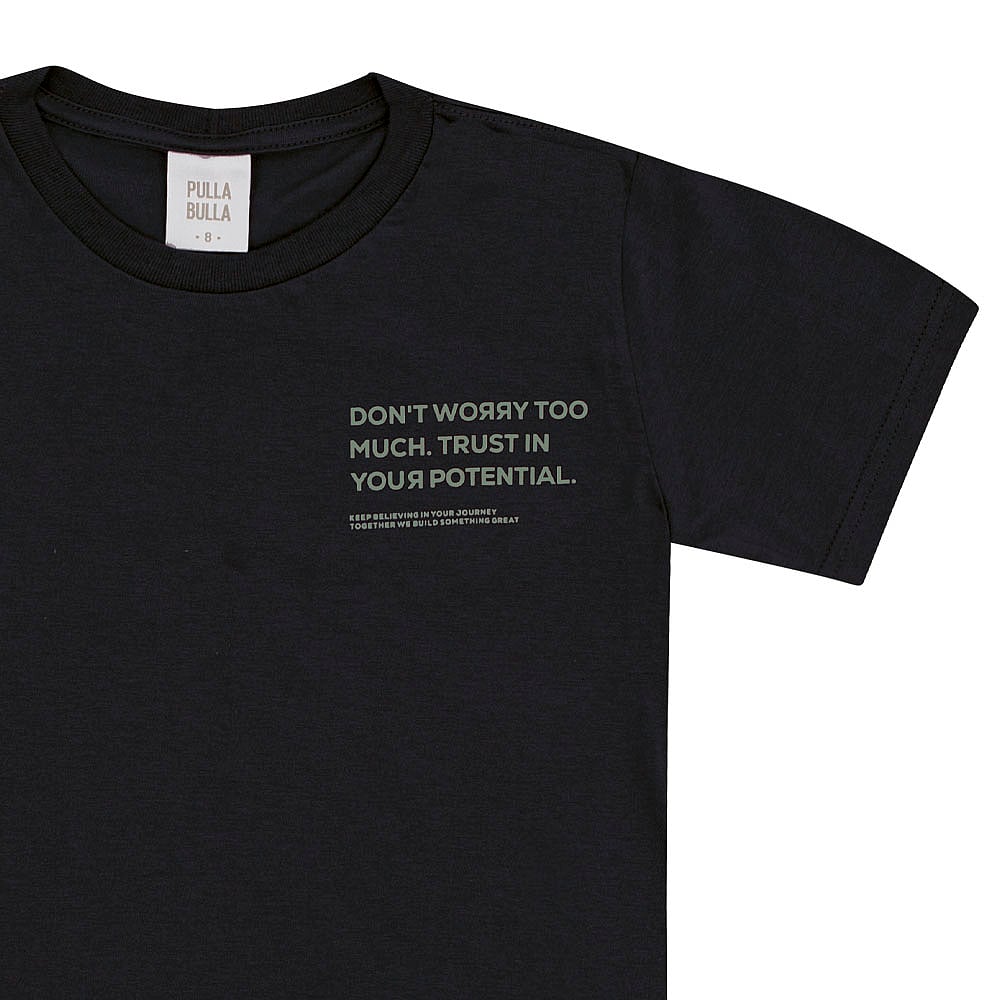 Camiseta Preto Infantil Pulla Bulla Menino - 53455-51