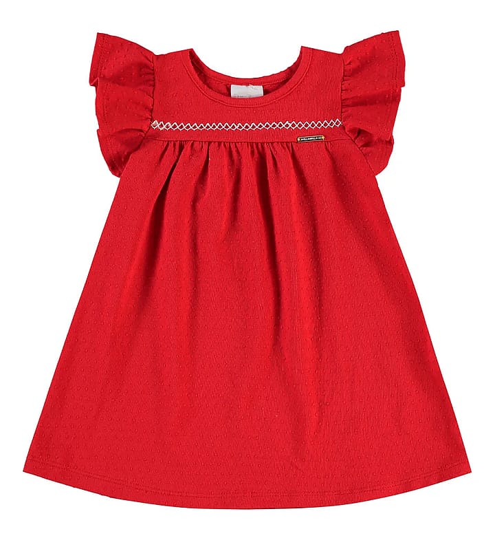 Vestido Vermelho Bebe Pulla Bulla Menina - 55510-65