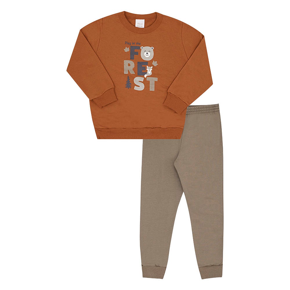 Conjunto Primeiros Passos Menino - Marrom - 52773-600