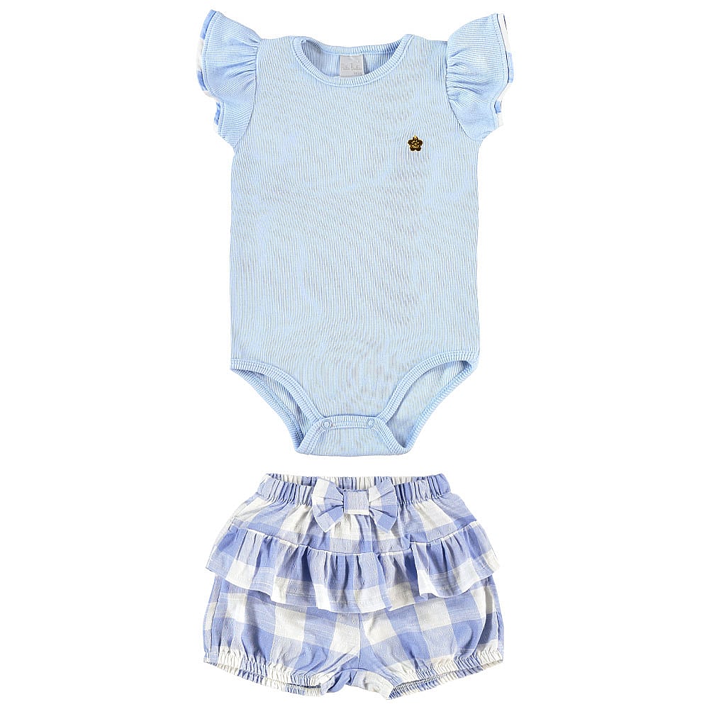 Conjunto Azul Bebe Pulla Bulla Menina - 55521-1429