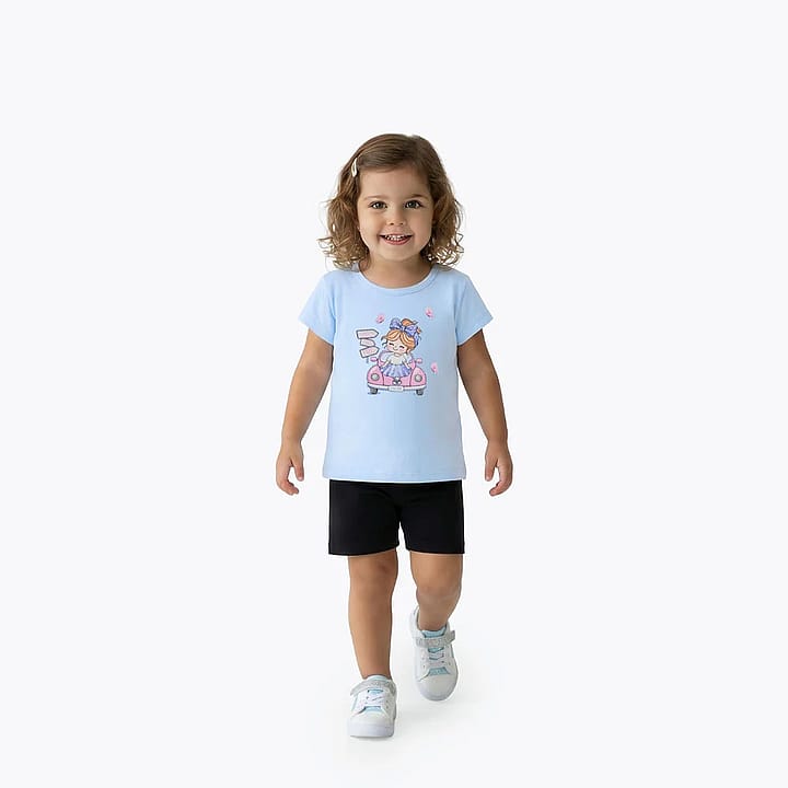 Blusa Azul Primeiros Passos Pulla Bulla Menina - 55606-904
