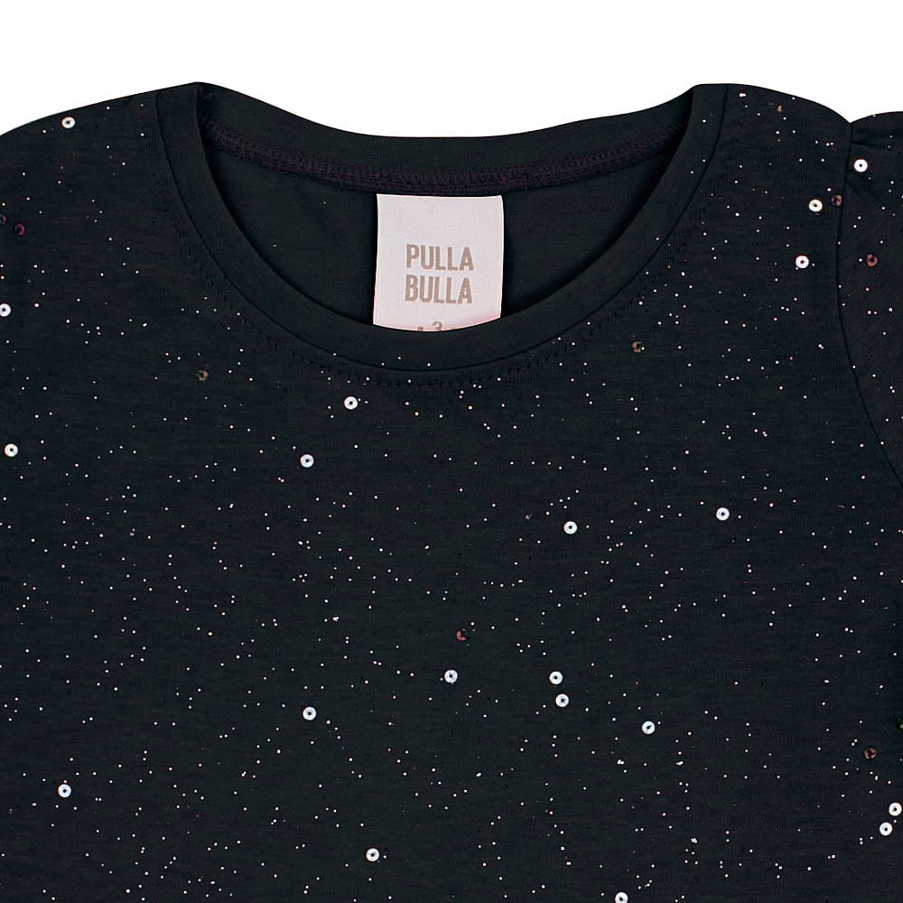 Blusa Preto Primeiros Passos Pulla Bulla Menina - 53305-1357