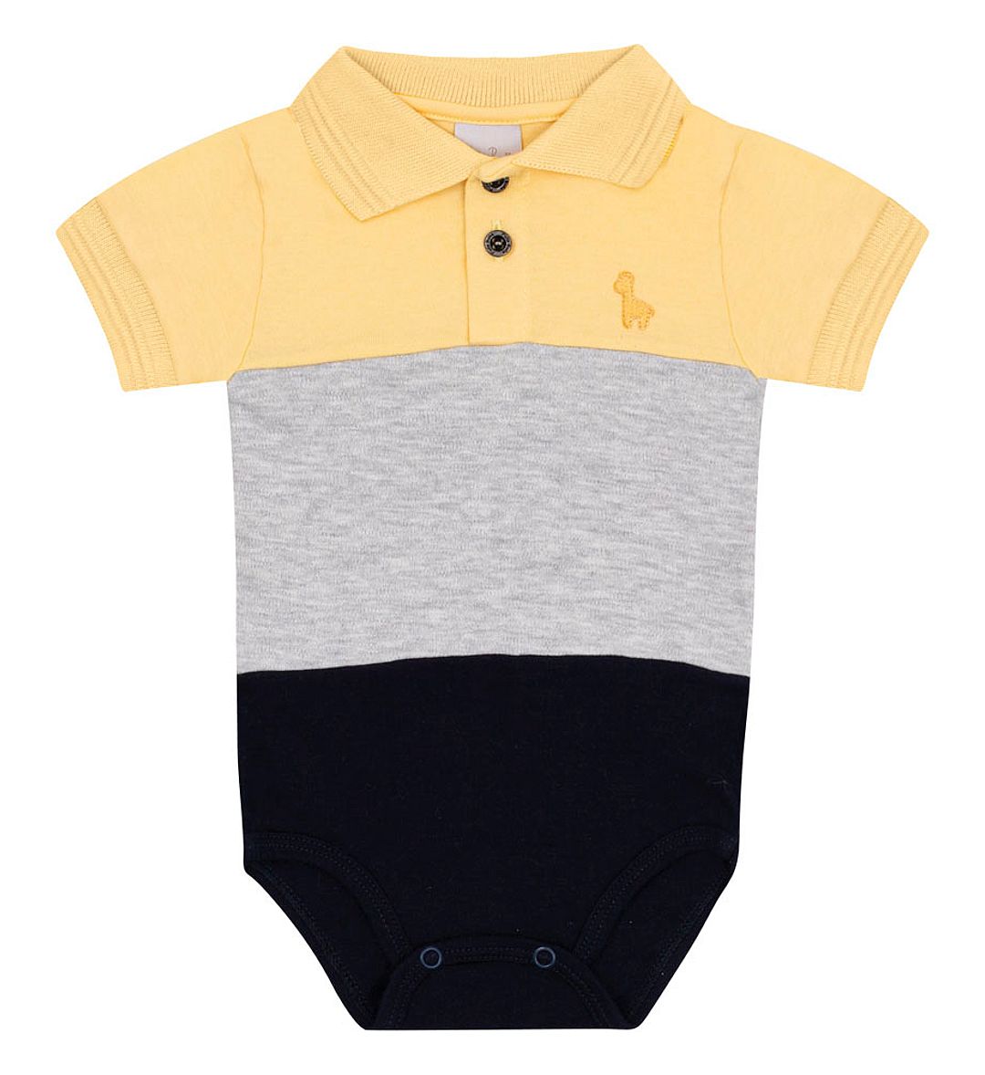 Body Amarelo Bebê Pulla Bulla Menino - 53252-1346