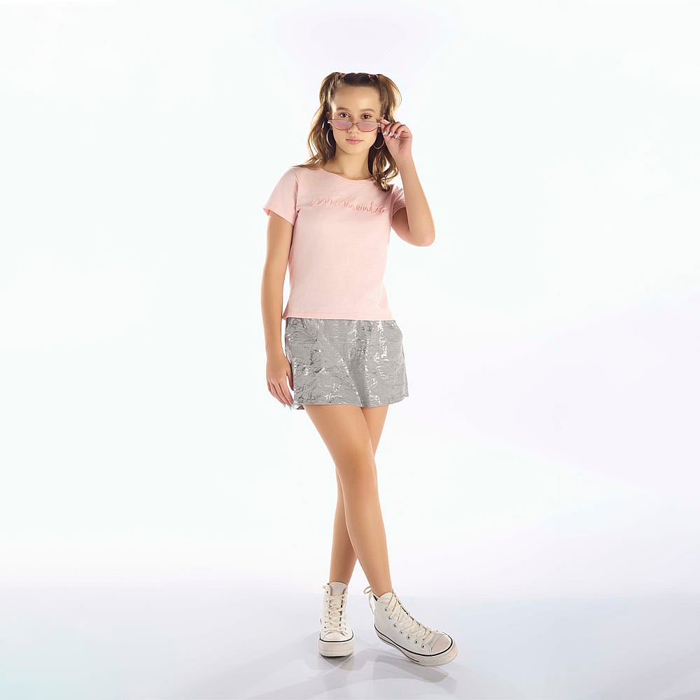 Short Juvenil Menina - Cinza - 52412-567