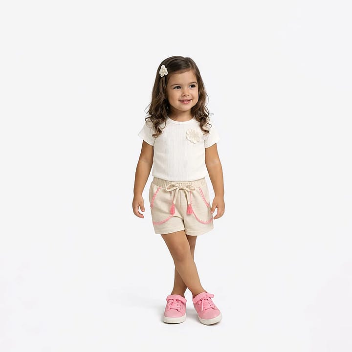 Blusa Bege Primeiros Passos Pulla Bulla Menina - 55605-1271