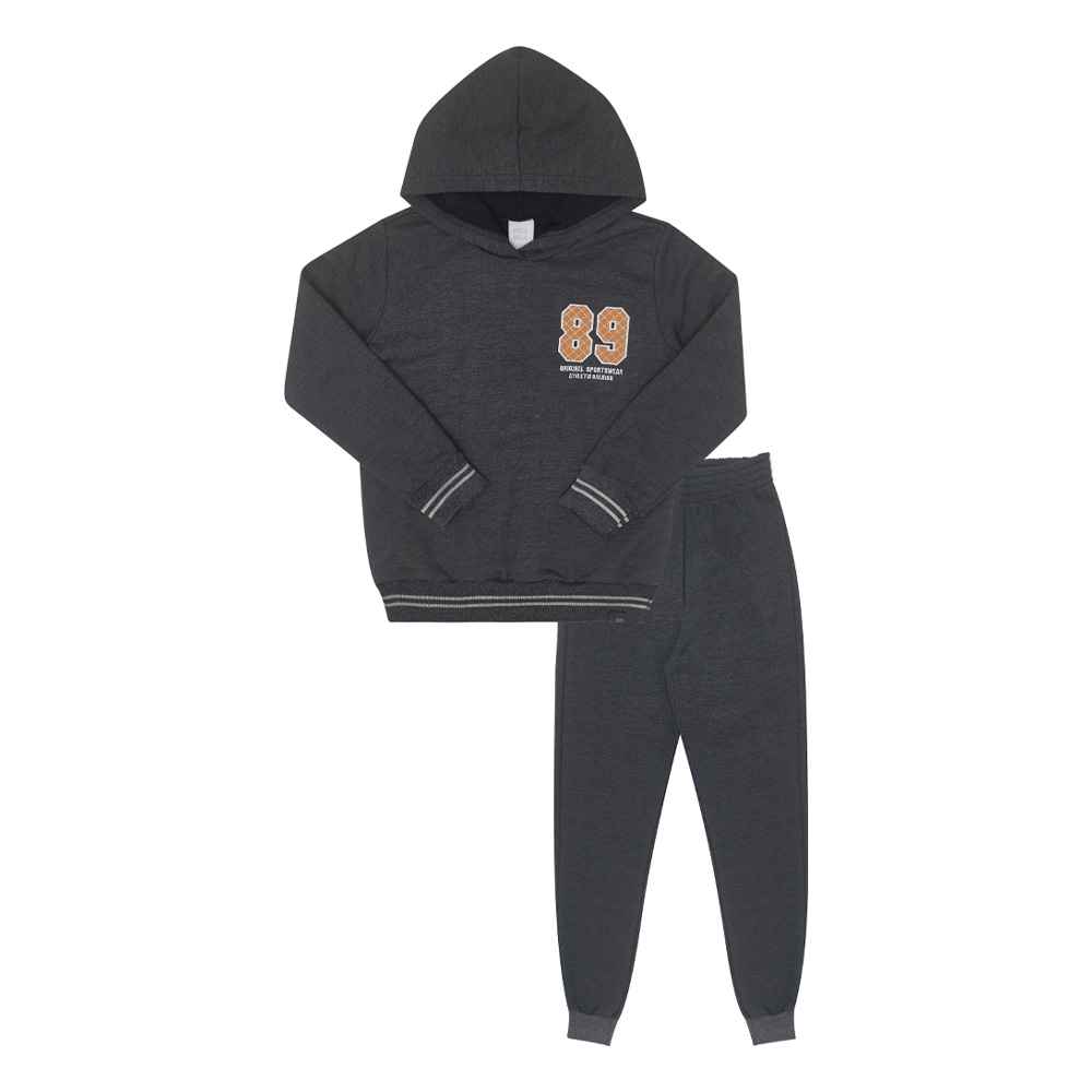 Conjunto Infantil Menino - Mescla Preto - 50376-876