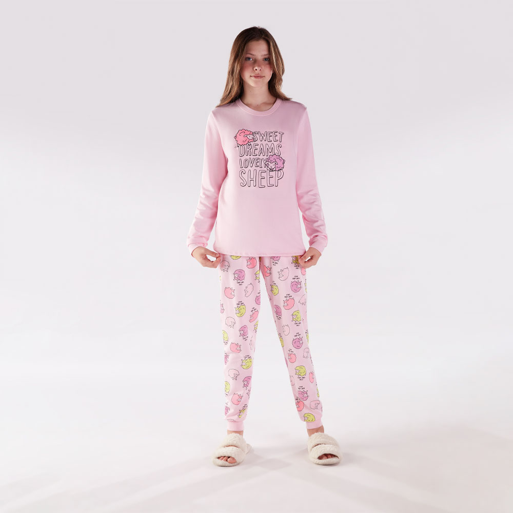 Pijama Primeiros Passos Menina - Rosa - 200105-1
