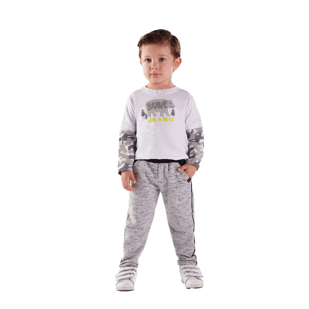 Calca Bebê Menino - Mescla Cinza - 47262-567