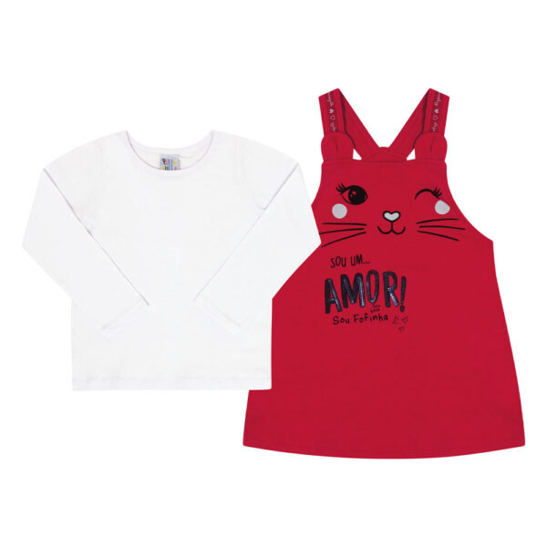 Conjunto Primeiros Passos Menina - Vermelho - 47316-65