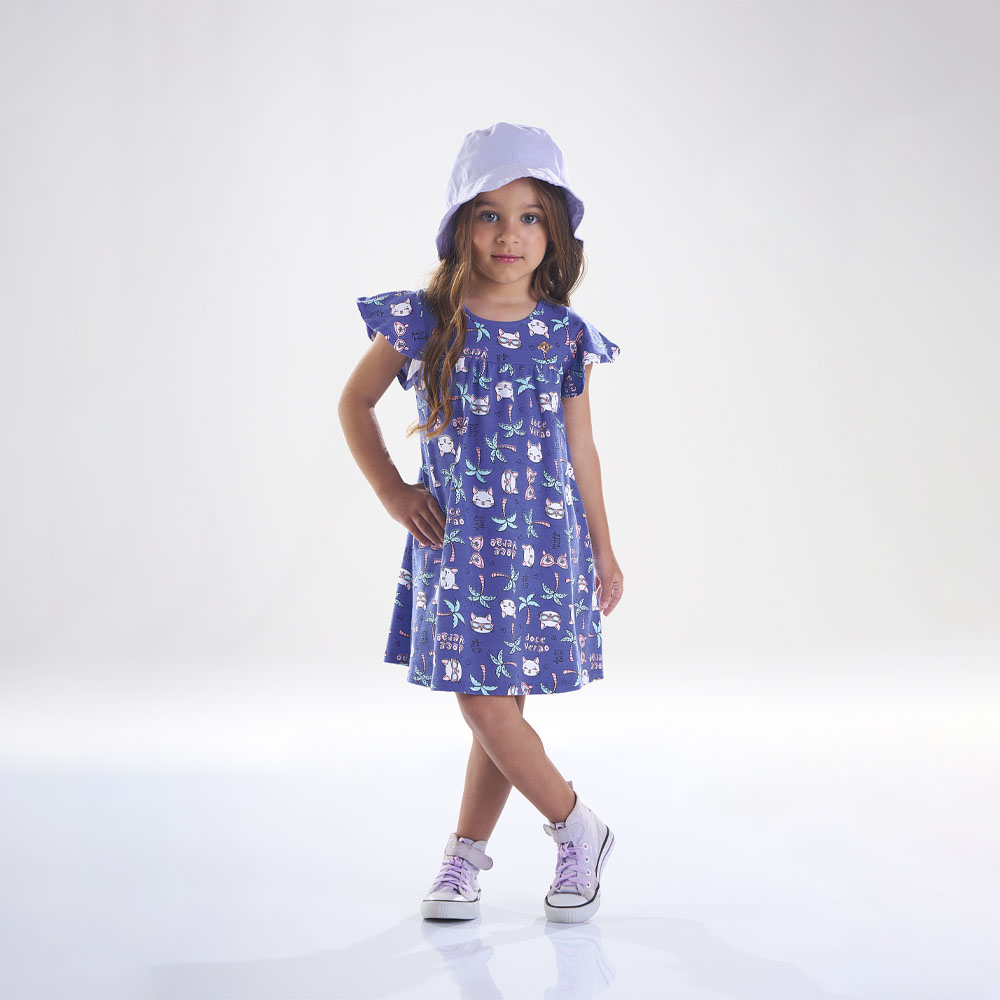 Vestido Primeiros Passos Menina - Rotativo Mirtilo - 48306-1201