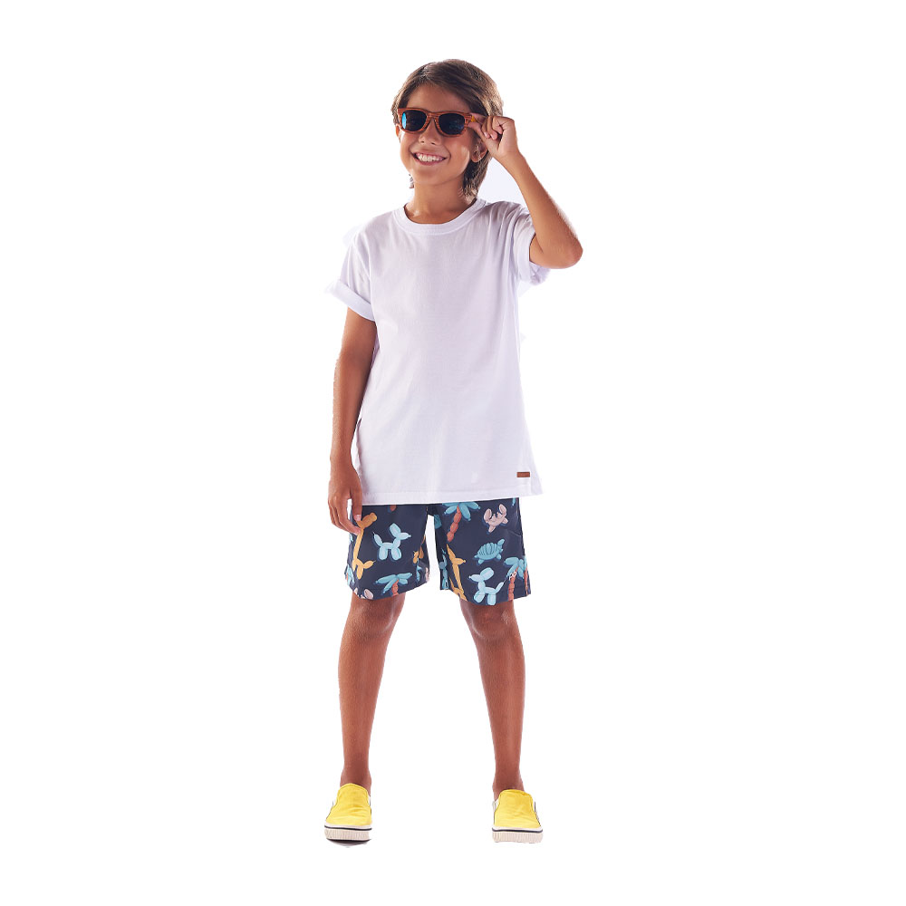 Shorts Infantil Menino - Sublimado Marinho - 48864-750