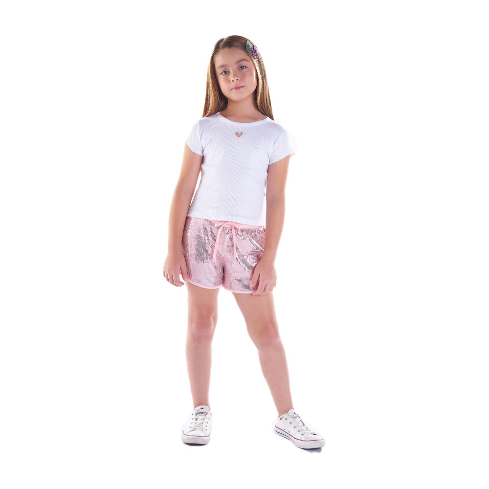 Shorts Infantil Menina - Rose - 49310-11