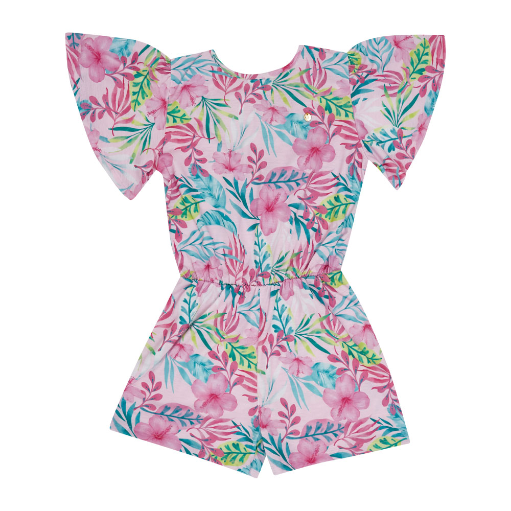 Macaquinho Infantil Menina - Sublimado Rosa - 49318-1157