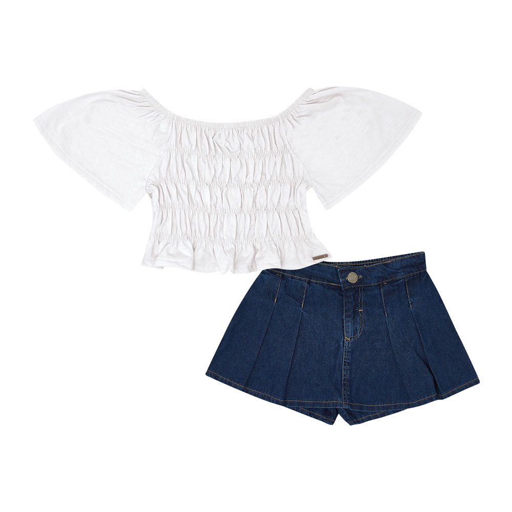 Conjunto Infantil Menina - Branco - 49329-3