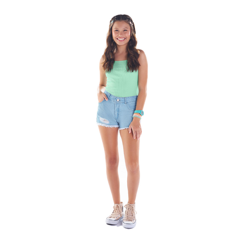 Shorts Juvenil Menina - Jeans- 49411-1114