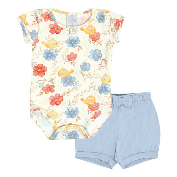 Conjunto Bebê Menina - Digital Off White - 50516-1263