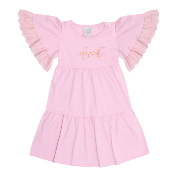 Vestido Primeiros Passos Menina - Chiclete - 50614-13