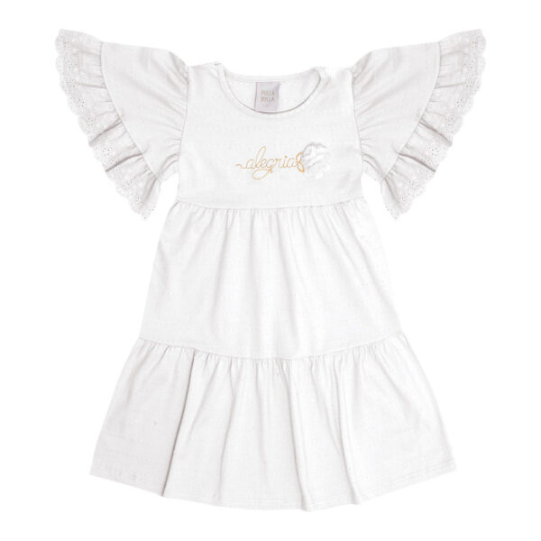 Vestido Primeiros Passos Menina - Branco - 50614-3