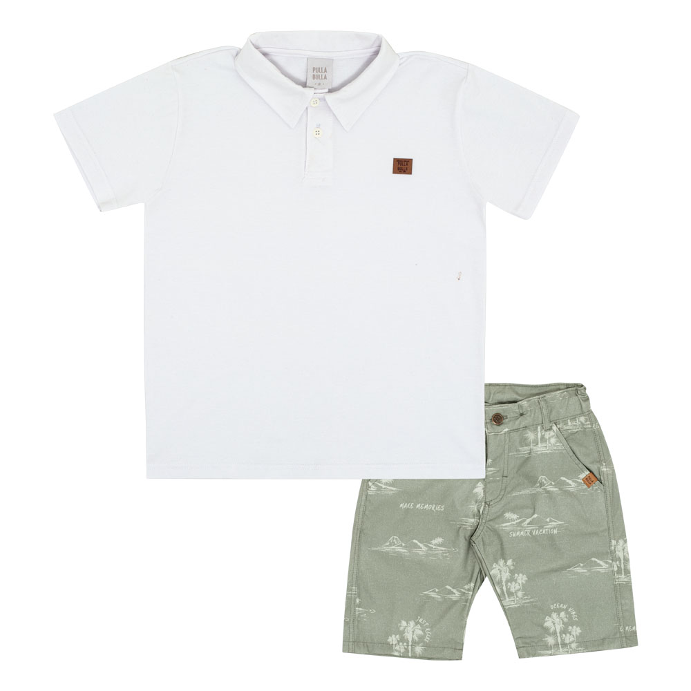 Conjunto Infantil Menino - Branco - 50783-3