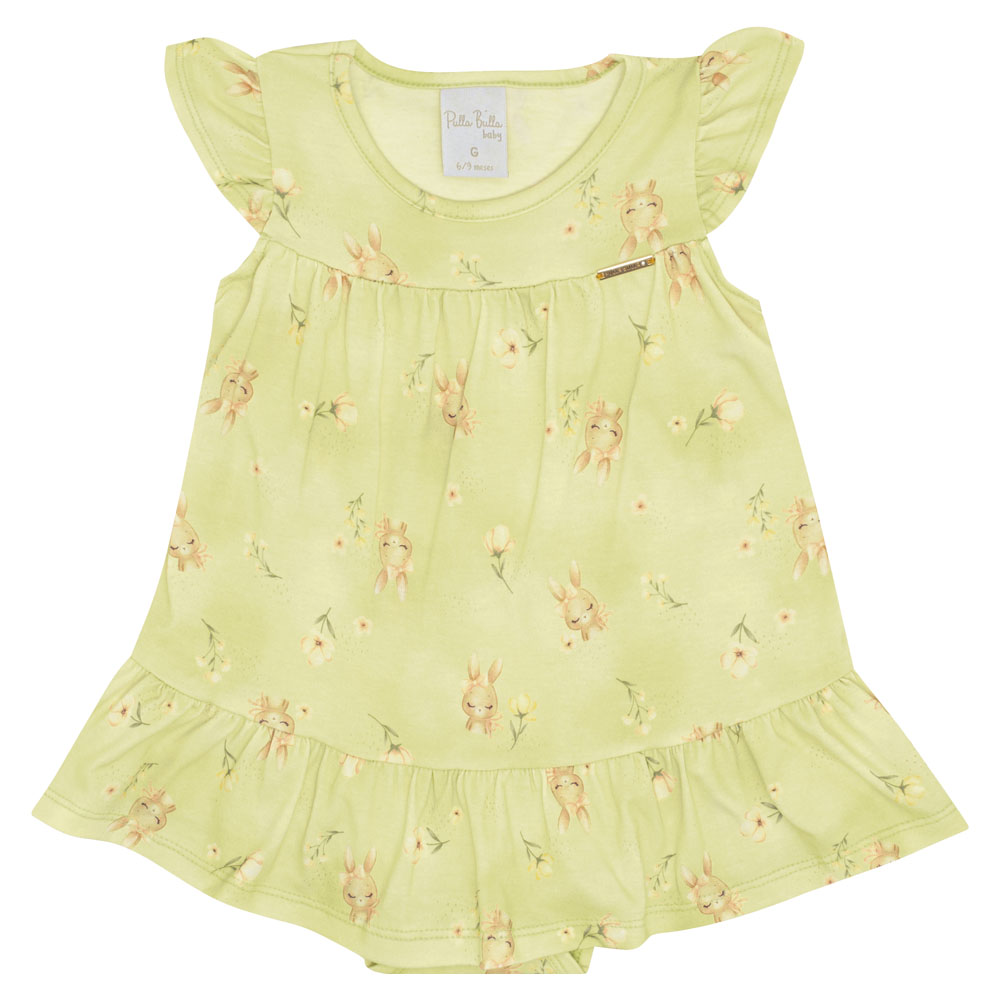 Body Vestido Bebê Menina - Verde - 52110-1328