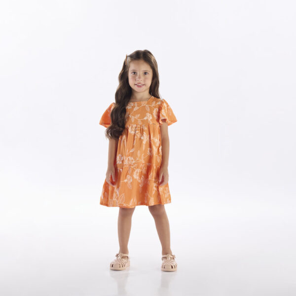 Vestido Laranja Primeiros Passos Pulla Bulla Menina - 53319-1206
