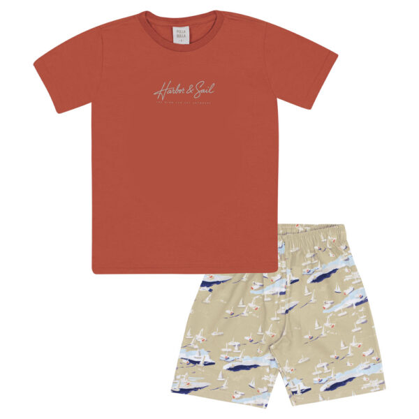 Conjunto Vermelho Infantil Pulla Bulla Menino - 53475-1137